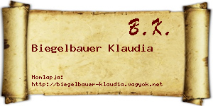 Biegelbauer Klaudia névjegykártya